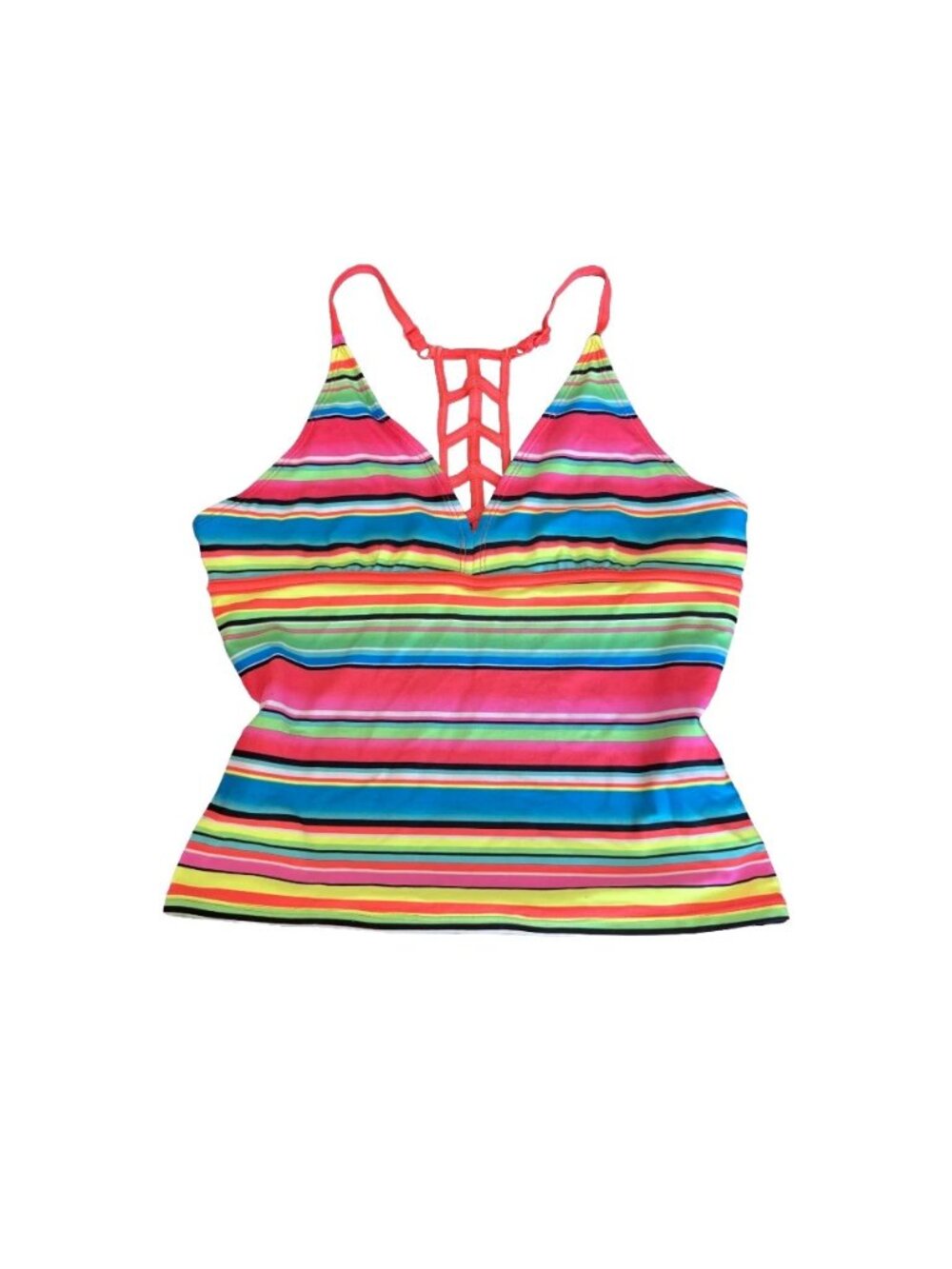 Rare Vintage Y2K Justice Striped Tankini 2000s Summer Tankini Swimsuit Fit:XS/S